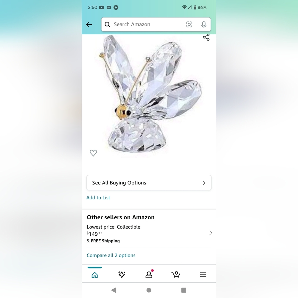 Swarovski Butterfly like new in original box with paperwork